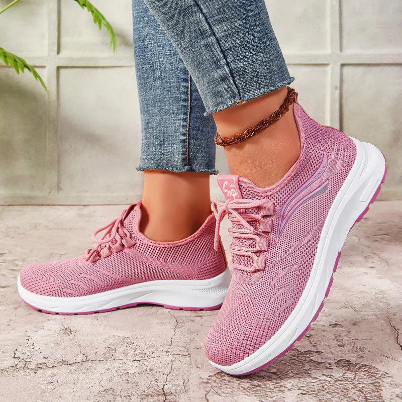 Stylish and Breathable Casual Trainer Sneakers for Active Women