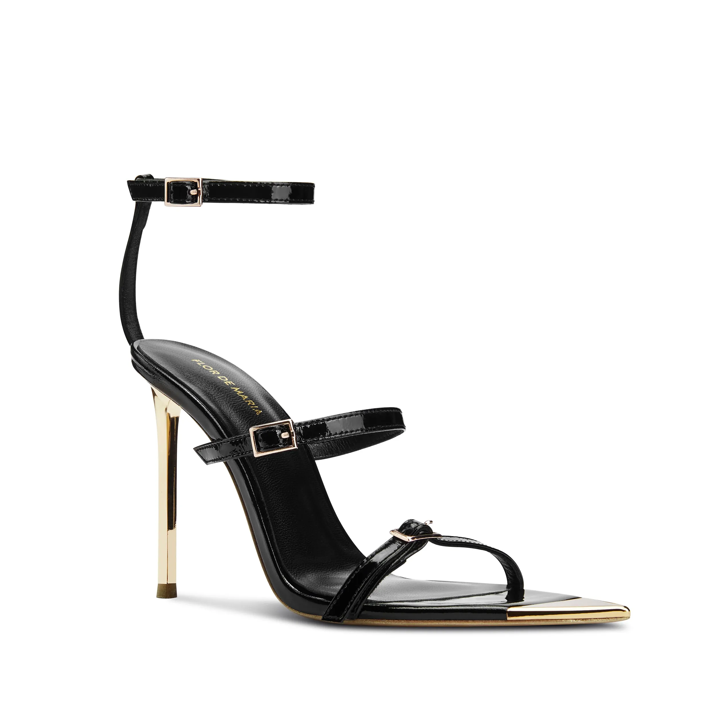 Sylvie Black Stiletto Heeled Sandals