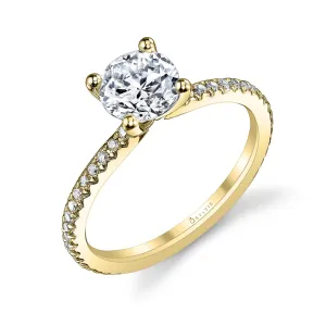 Sylvie Collection 14K Round Engagement Ring Setting .21tw
