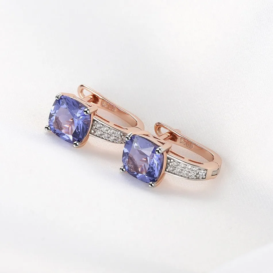 Tanzanite Gemstone Engagement Jewelry Set For Women Fine Jewelry