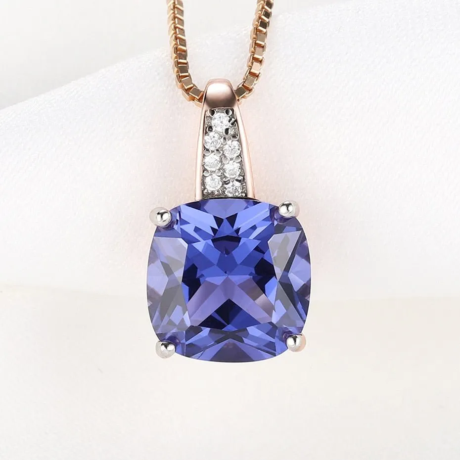 Tanzanite Gemstone Engagement Jewelry Set For Women Fine Jewelry