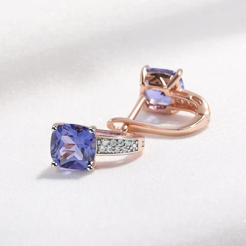 Tanzanite Gemstone Engagement Jewelry Set For Women Fine Jewelry