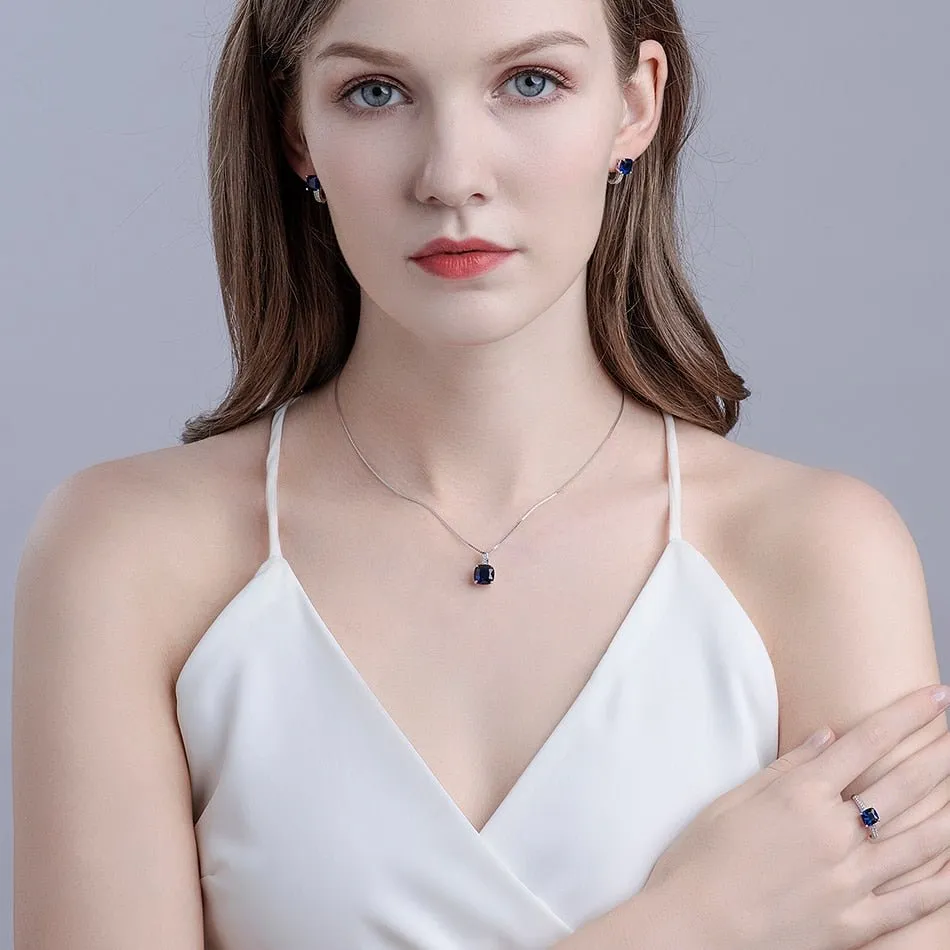 Tanzanite Gemstone Engagement Jewelry Set For Women Fine Jewelry