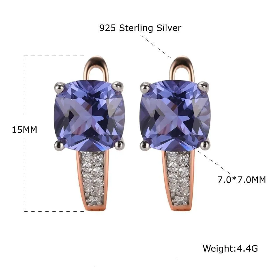 Tanzanite Gemstone Engagement Jewelry Set For Women Fine Jewelry