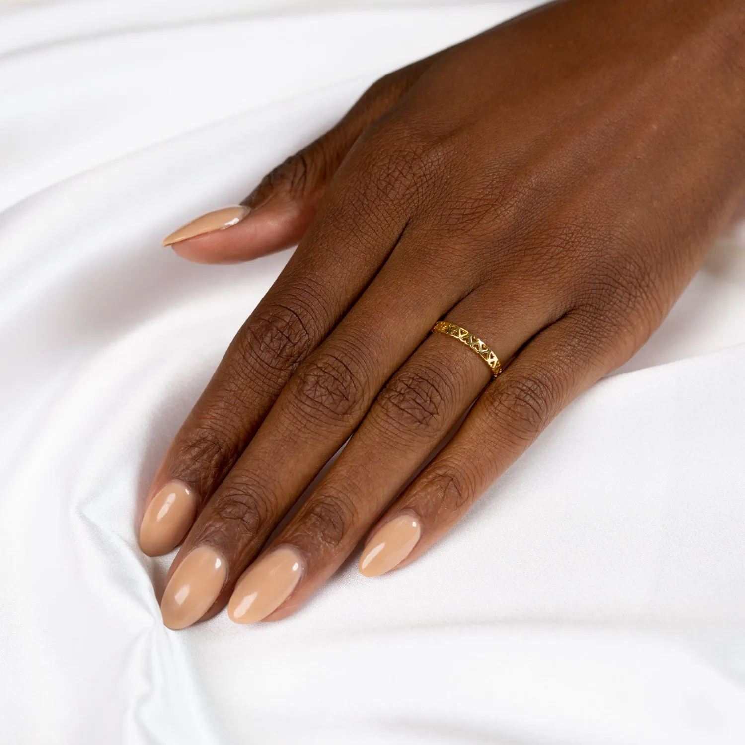 Thin Solid Open Heart Eternity Band
