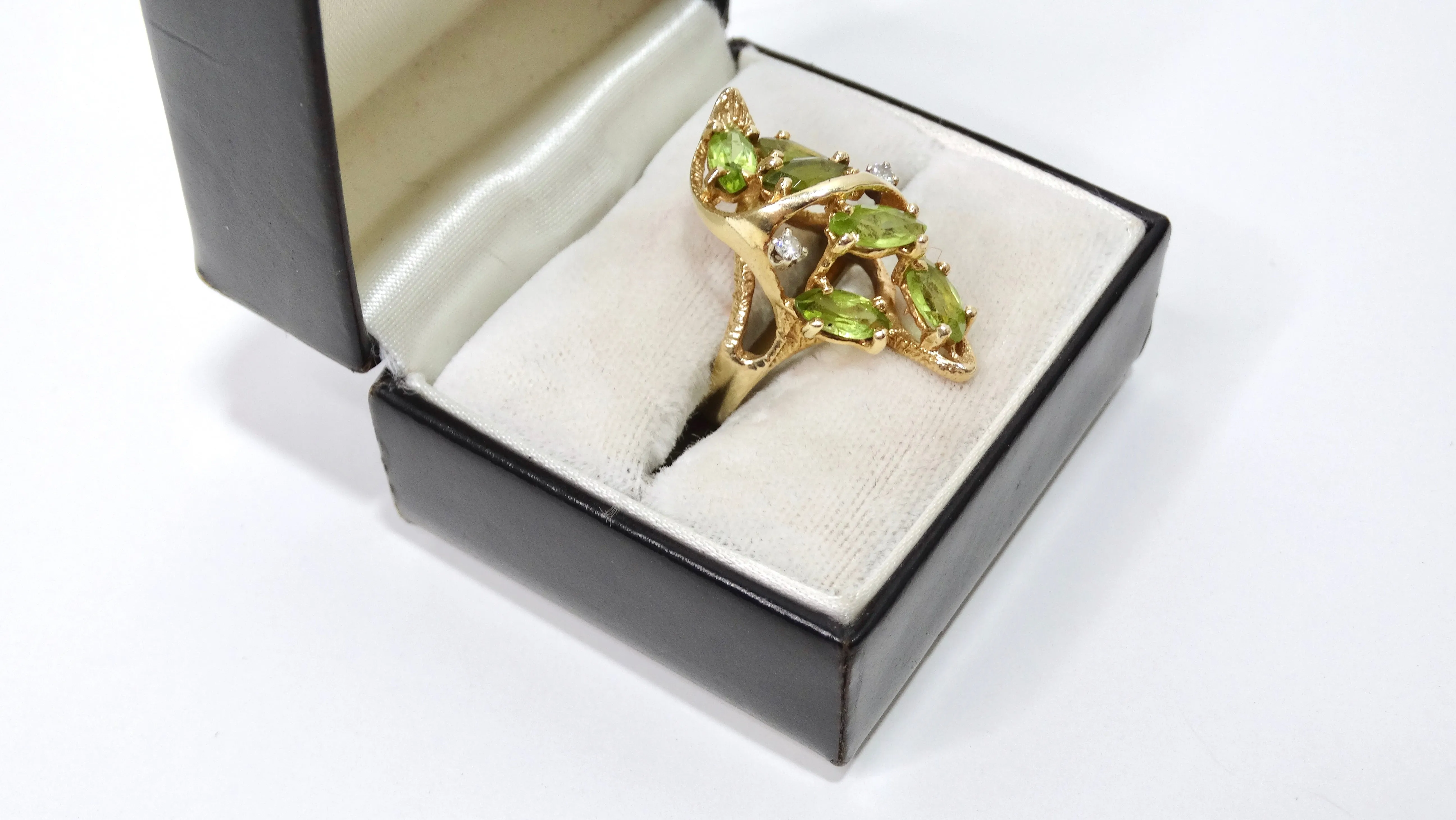 Tourmaline & Diamond Gold Cluster Ring