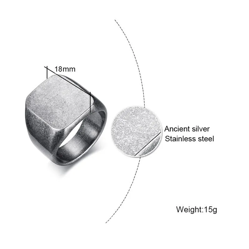 Tracy Grey Stainless Steel Square Ring