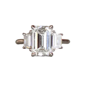 Trio Baguette Diamond Engagement Ring