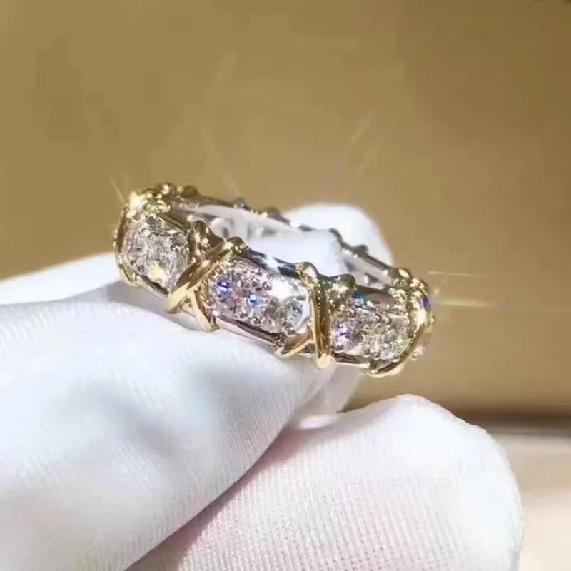 Twoton Diamond Ring Engagement for Women Jewelry