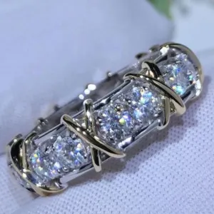 Twoton Diamond Ring Engagement for Women Jewelry