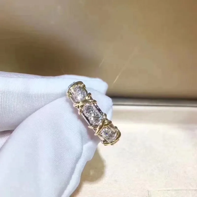 Twoton Diamond Ring Engagement for Women Jewelry