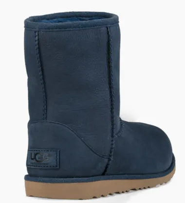 UGG Kid's K Classic Short II WP Waterproof Pull on Boots | Navy