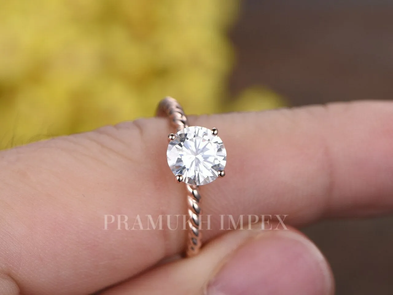 Unique Moissanite Engagement Ring Rose Gold Vintage Cluster Diamond Wedding Ring For Women Anniversary Gifts 1.50CT
