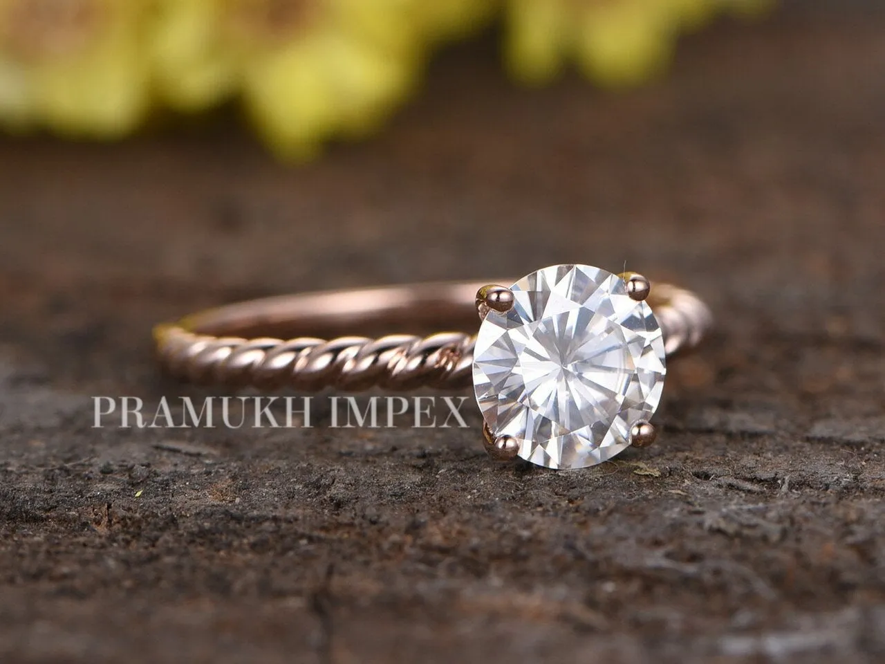 Unique Moissanite Engagement Ring Rose Gold Vintage Cluster Diamond Wedding Ring For Women Anniversary Gifts 1.50CT