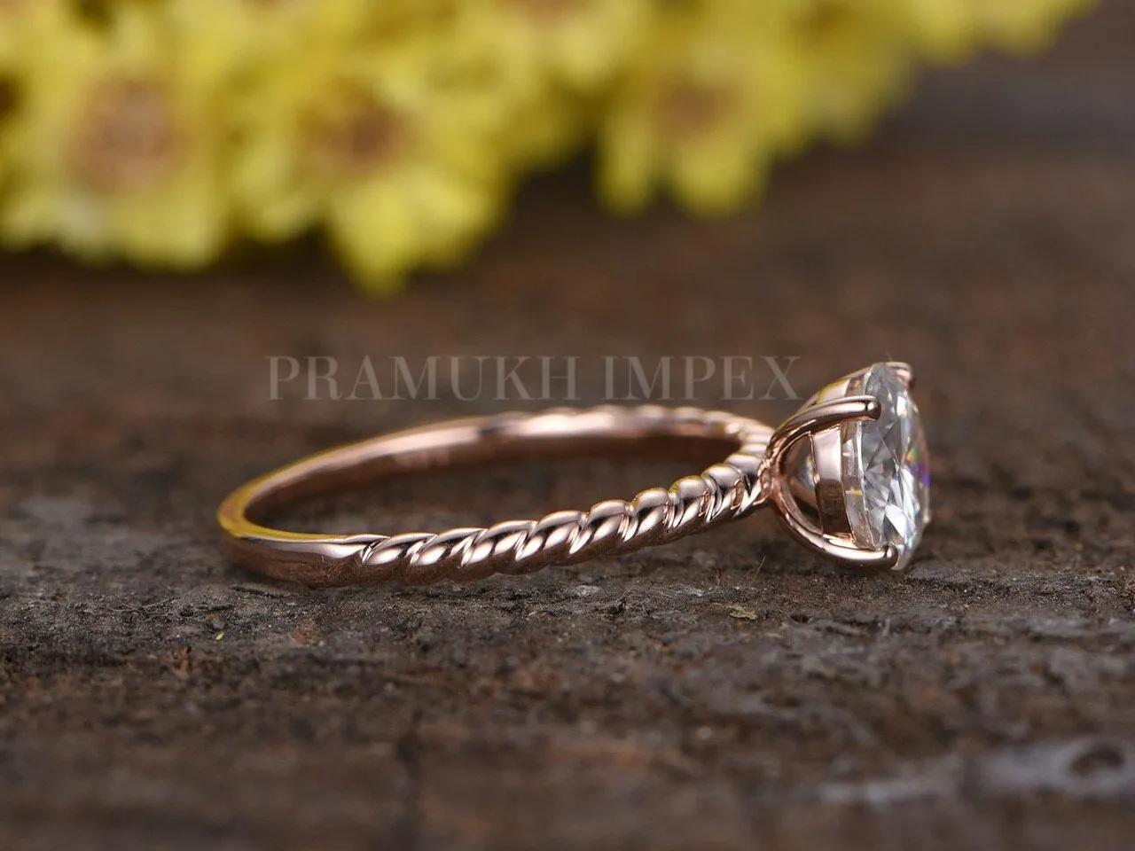 Unique Moissanite Engagement Ring Rose Gold Vintage Cluster Diamond Wedding Ring For Women Anniversary Gifts 1.50CT
