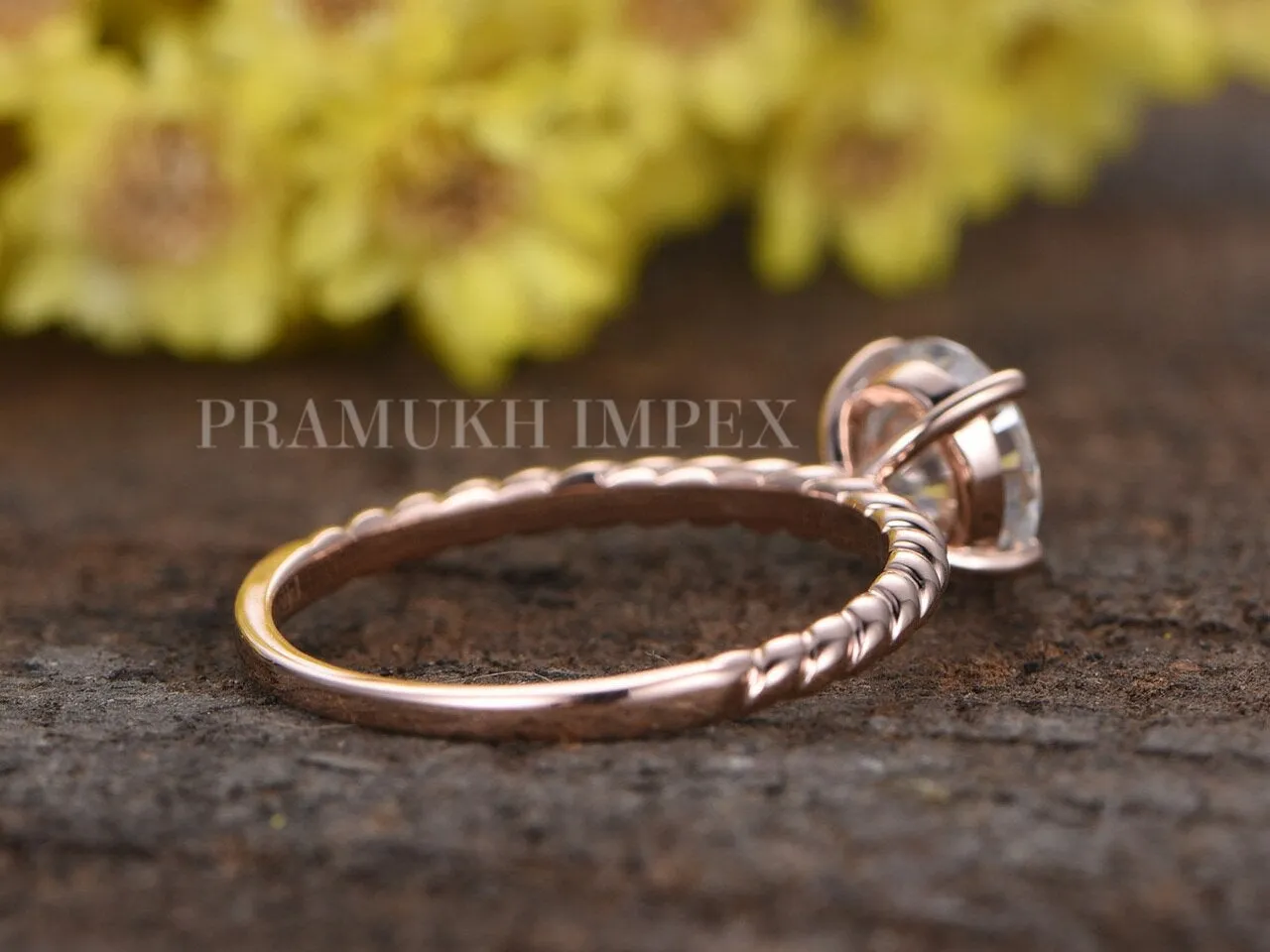 Unique Moissanite Engagement Ring Rose Gold Vintage Cluster Diamond Wedding Ring For Women Anniversary Gifts 1.50CT