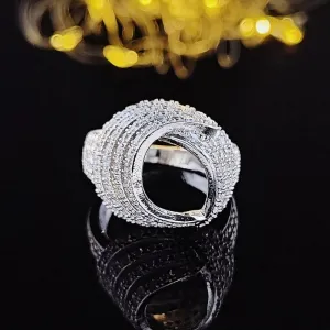 Unique White Sapphire engagement Ring Silver for women jewelry
