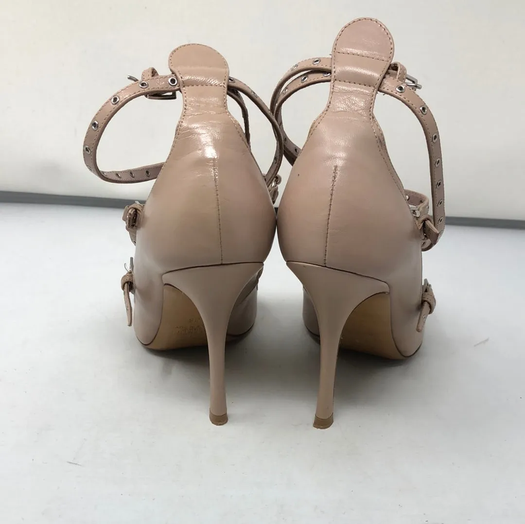 Valentino Putty Leather Pump with Grommets Throughout