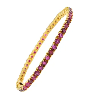 Van Cleef & Arpels 7.50 CTW Ruby 18 Karat Gold Line Bracelet Circa 1970