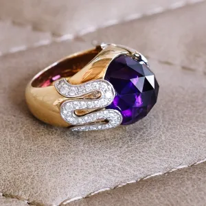 Versace Amethyst & Diamond Cocktail Ring