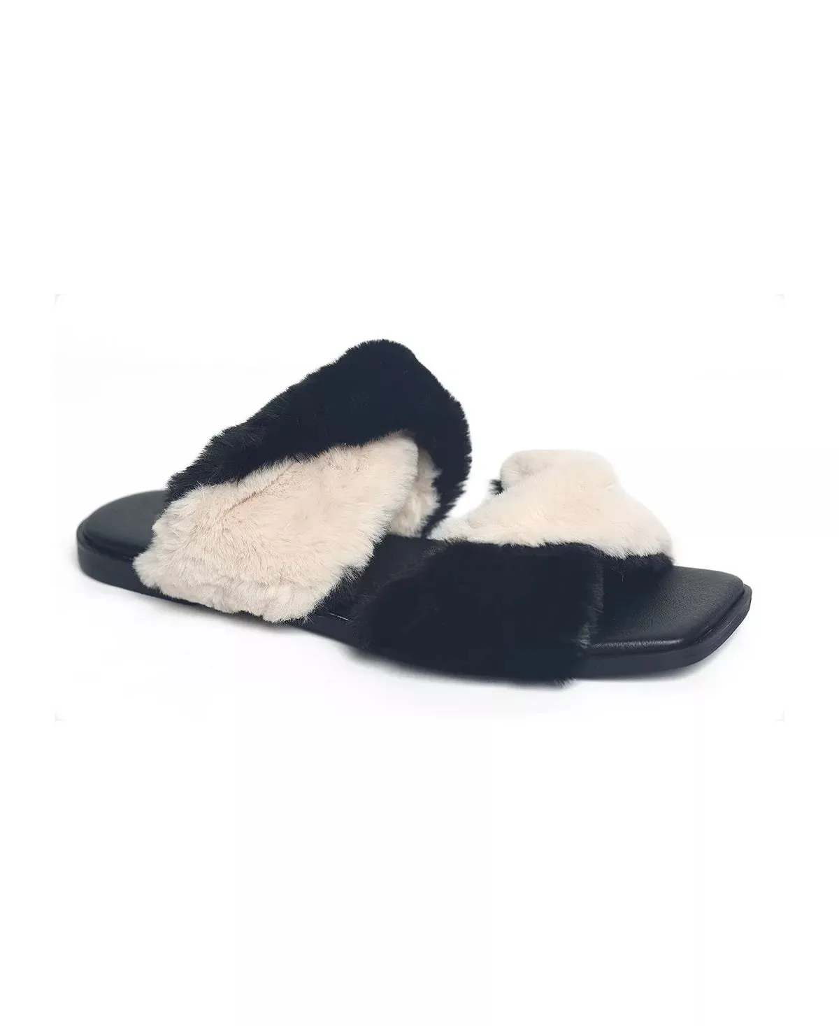 VHNY | Twisted Faux Fur Slippers | Multi | Size 7