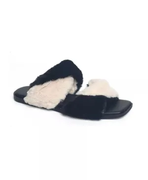 VHNY | Twisted Faux Fur Slippers | Multi | Size 7
