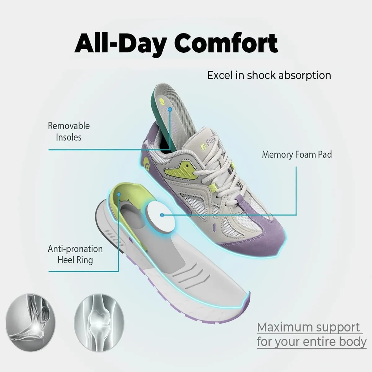 VilyVital™ Extra Wide Orthopedic Walking Shoes – Lightweight Comfort for Foot Pain Relief
