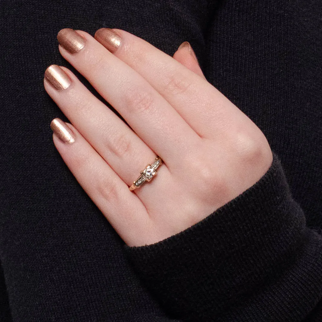 Vintage Diamond Engagement Ring of 14k Gold