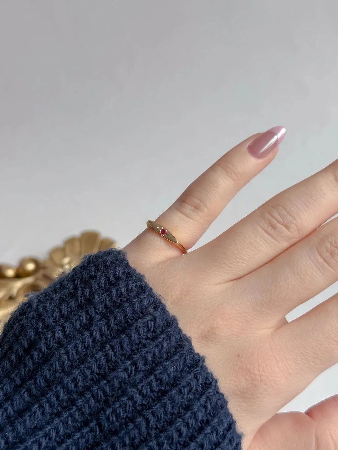 Vintage Flower Square Ring