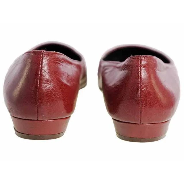 Vintage Red Leather Ballet Flat Shoe Gloria Vanderbilt  for Saks 9N