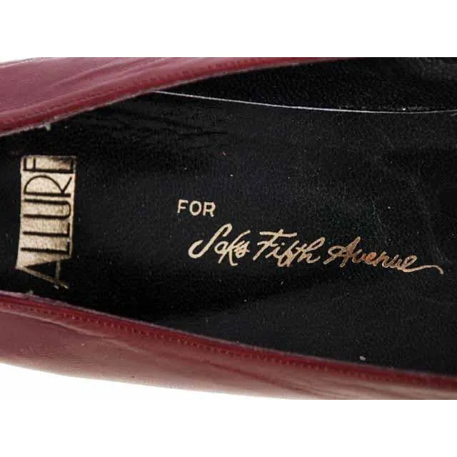 Vintage Red Leather Ballet Flat Shoe Gloria Vanderbilt  for Saks 9N