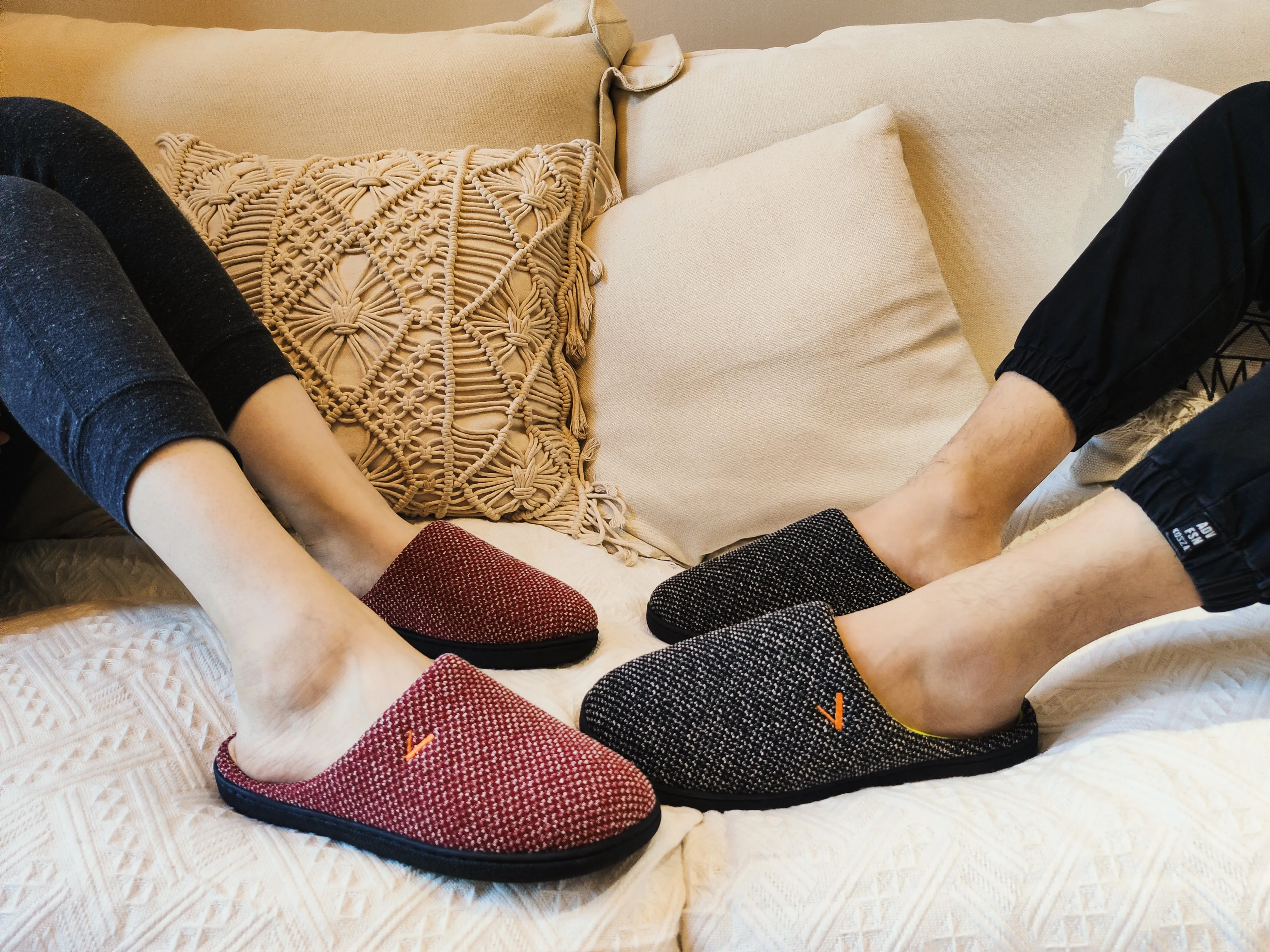 VONMAY Men's Slippers Two-Tone Cozy House Shoes Open Back Memory Foam Slippers Indoor Outdoor