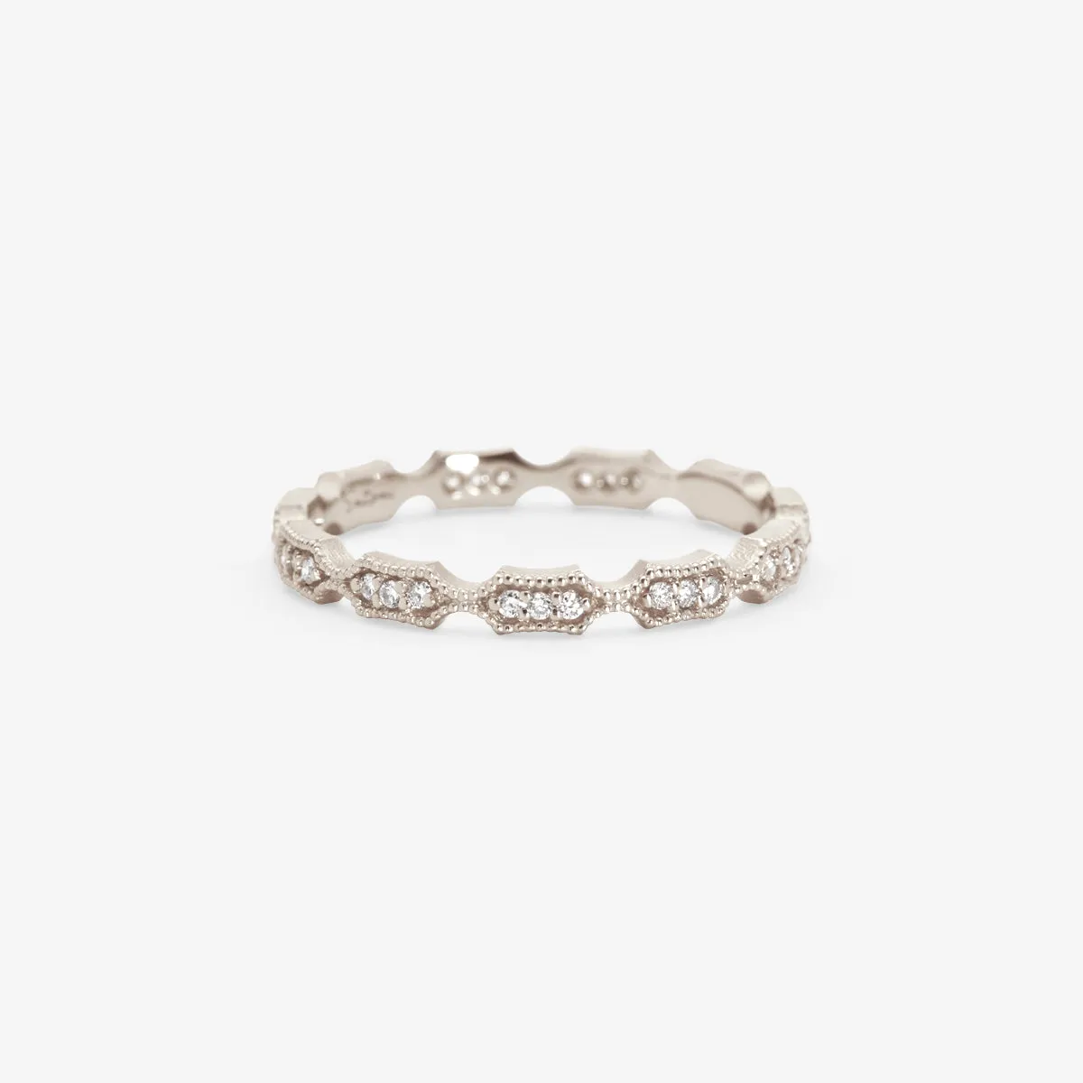 White Diamond Elongated Rhombus Eternity Band | R9302W