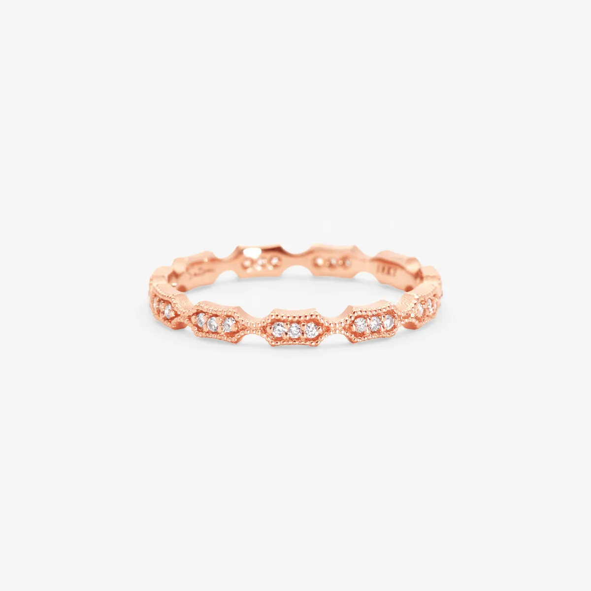 White Diamond Elongated Rhombus Eternity Band | R9302W