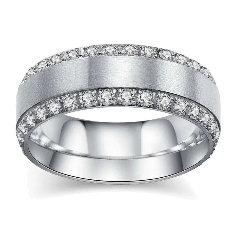 White Shine Sapphire Ring Engagement Women Wedding Jewelry