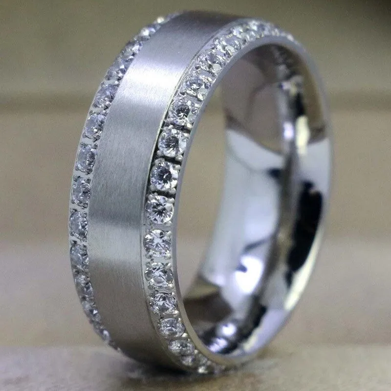 White Shine Sapphire Ring Engagement Women Wedding Jewelry