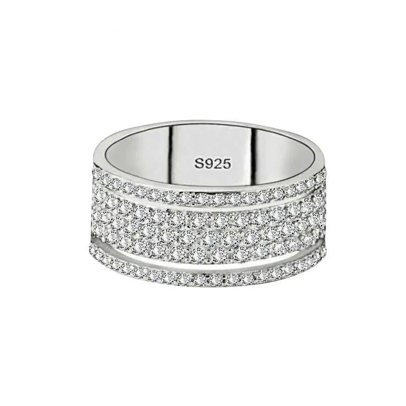 White Zircon Silver Ring Women's Engagement Jewelry
