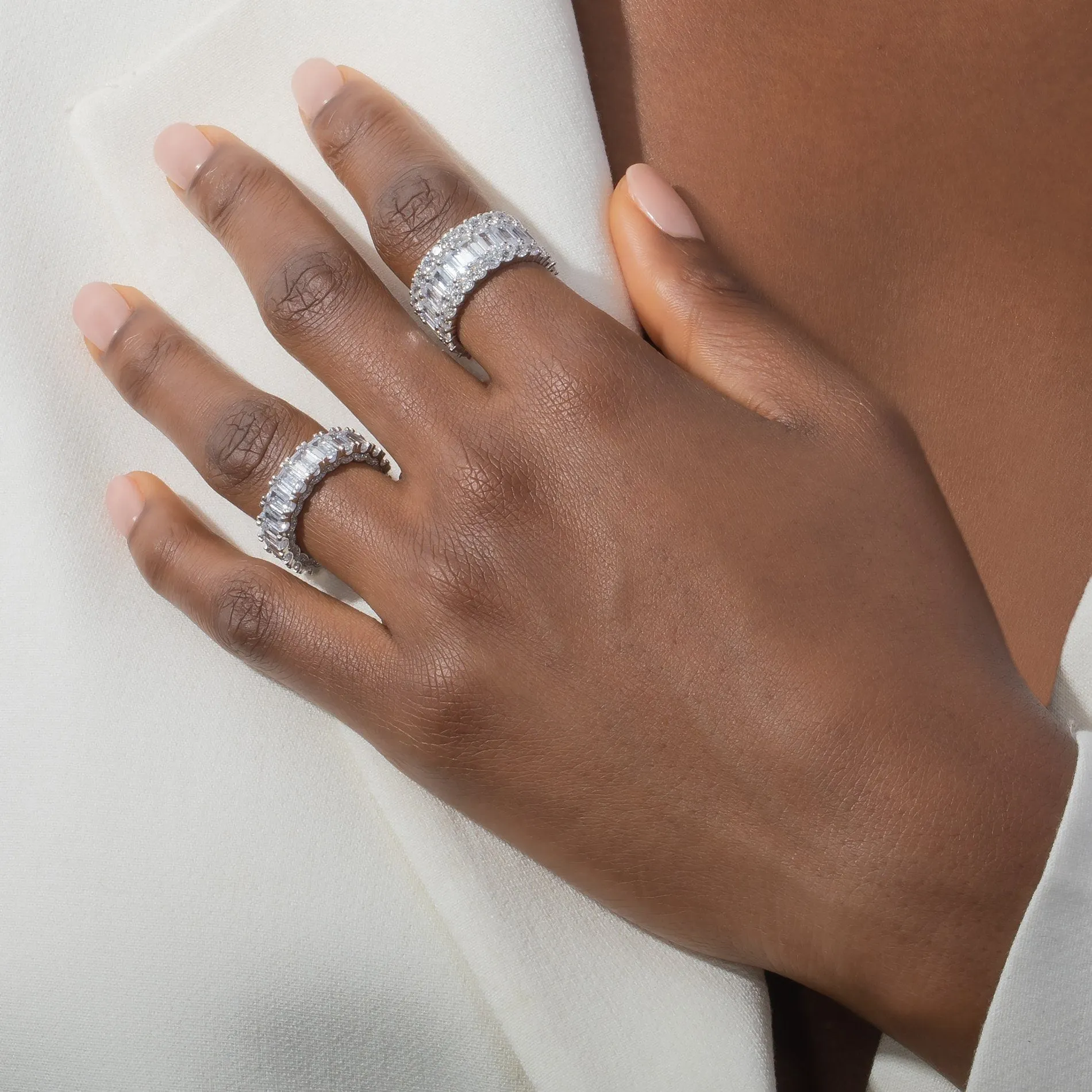 Wide Baguette Eternity Band