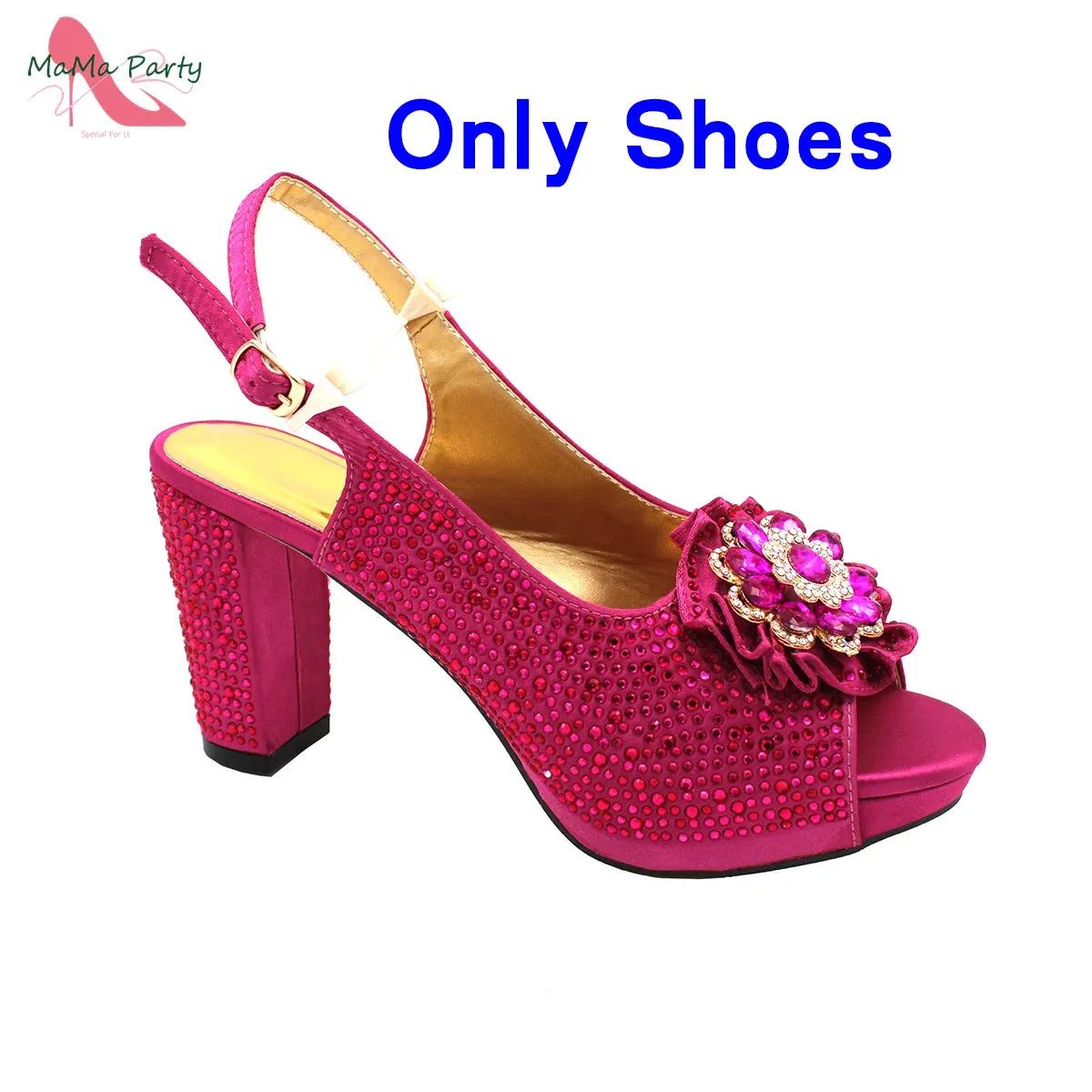 Wine Color New Coming Italian Women Shoes and Bag Set with Platform Nigerian Lady Pumps for Garden Party
