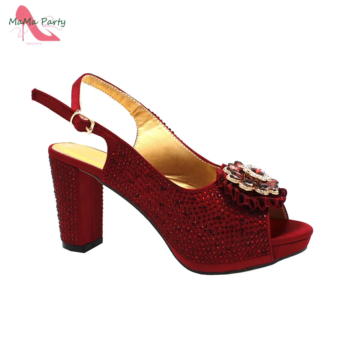 Wine Color New Coming Italian Women Shoes and Bag Set with Platform Nigerian Lady Pumps for Garden Party