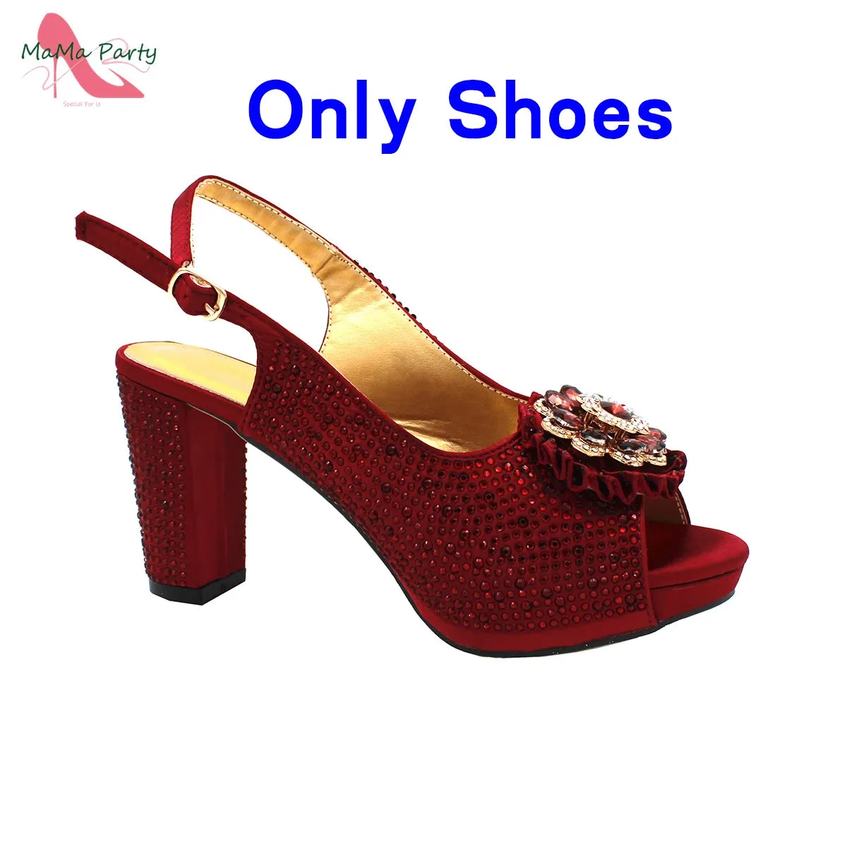 Wine Color New Coming Italian Women Shoes and Bag Set with Platform Nigerian Lady Pumps for Garden Party