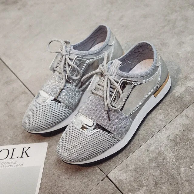 Women Sneakers Spring Fashio Leather shoes Ladies 2019