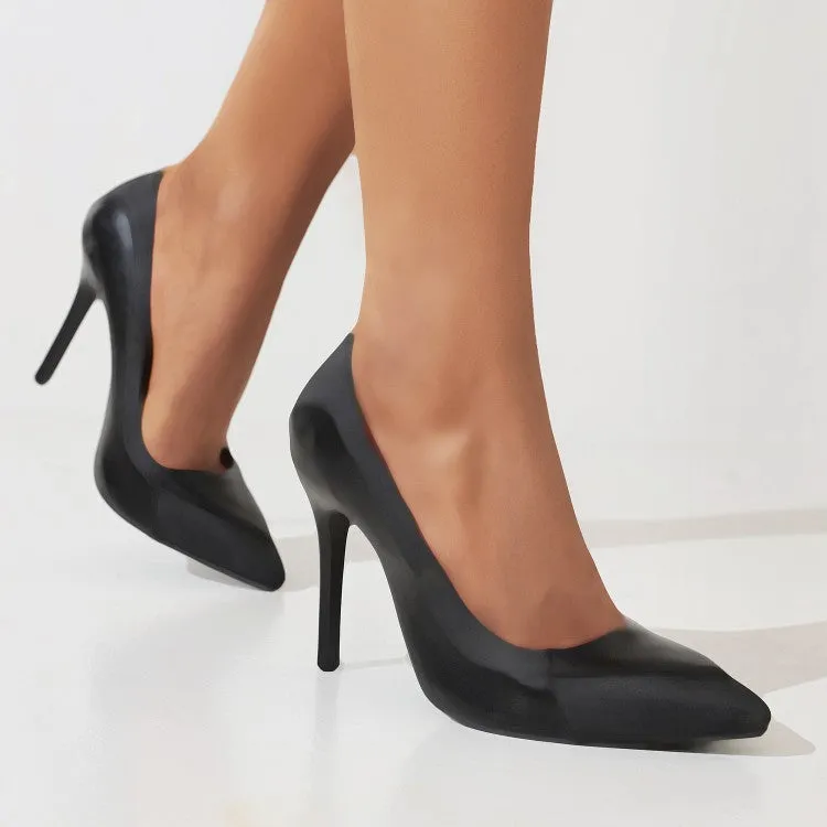 Women's Bicolor Pointed Toe Stiletto High Heel Pumps