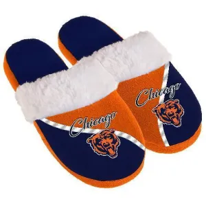 Women's Chicago Bears Cursive Colorblock Slippers