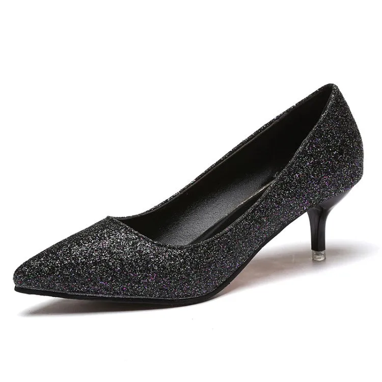 Women's Glitter High Heel Pumps Wedding Shoes