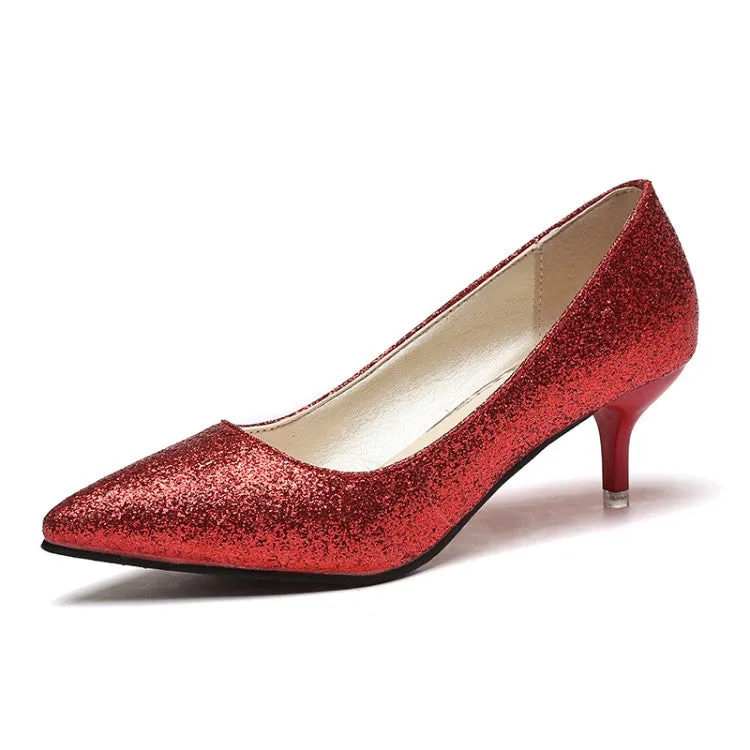 Women's Glitter High Heel Pumps Wedding Shoes