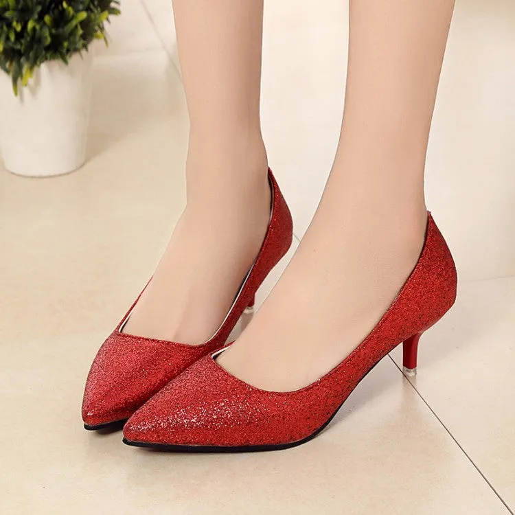 Women's Glitter High Heel Pumps Wedding Shoes