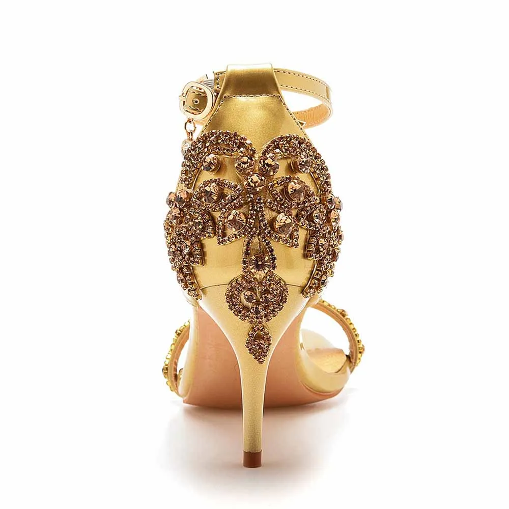 Womens Open Toe Ankle Strap High Heel Dress Party Pump Sandals