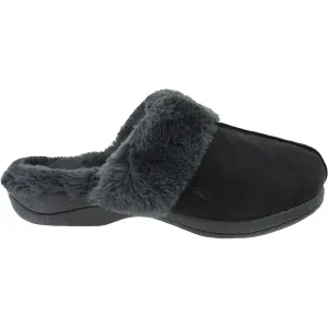 Women's Powerstep Luxe Slippers Black Synthetic