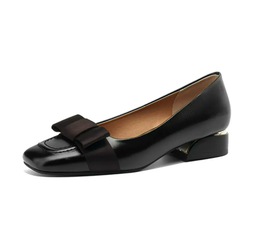 Women's Small Size Square Toe Low Heel Pump Shoes MS587
